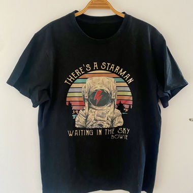T-shirt floccata David Bowie / T-shirt stampata David Bowie
