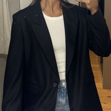 Blazer nero a sottili righe di Someday