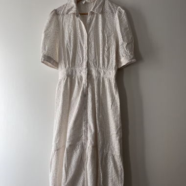 Robe longue blanche dentelle 