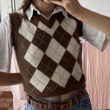 Gilet Smanicato a Quadri