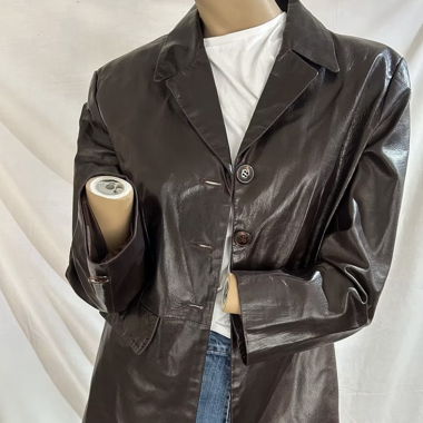 Manteau vintage en cuir Leonardo