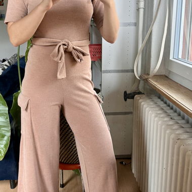 Boohoo beiger Jumpsuit