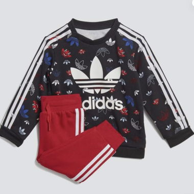 Adidas tracksuit set kids black/red