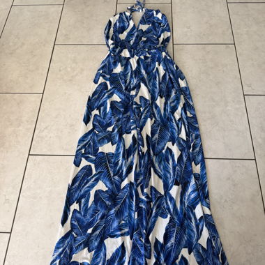 Palazzo-Jumpsuit mit Blattmuster
