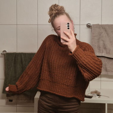 Pull brun en maille