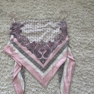 Foulard di seta Paisley rosa