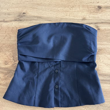 Zara Bustier Top Blouse Tube - Navy XS