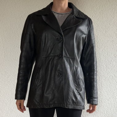 Giacca in pelle nera