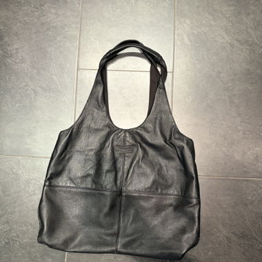 Sac en cuir noir rework