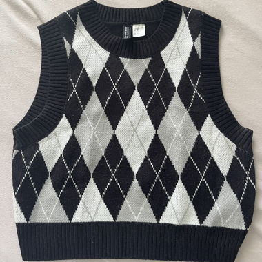 Crop top à carreaux 