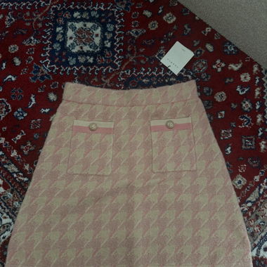 Rose & Beige Tweed Skirt Sandro
