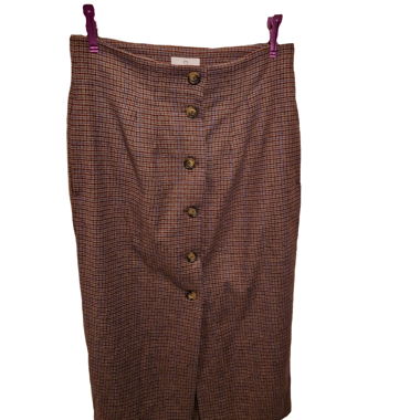 Jupe mi-longue à carreaux style vintage