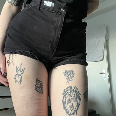 Black jean shorts