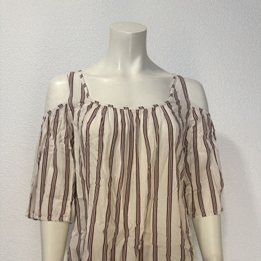 Leichte Off-Shoulder-Bluse mit Streifenmuster