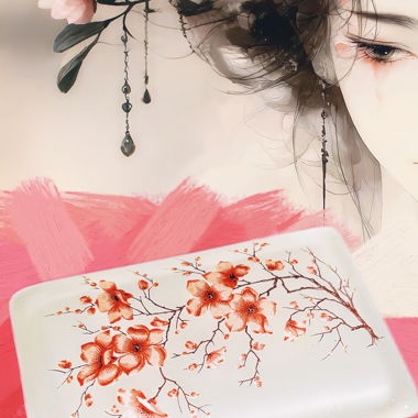 Frosted Glass Jewelry Box, Hand-Painted