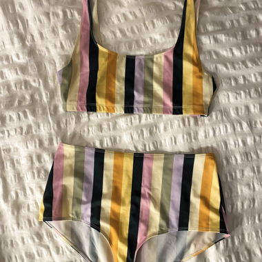 Retro 80s Striped Bikini