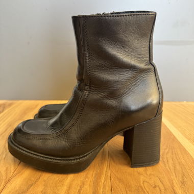 Black Ankle Boots with Block Heel