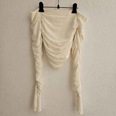 Top drappeggiato crema