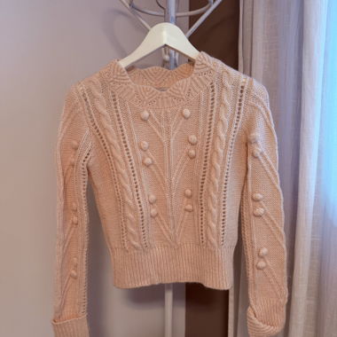 Blush-coloured cropped sweater MOTIVI