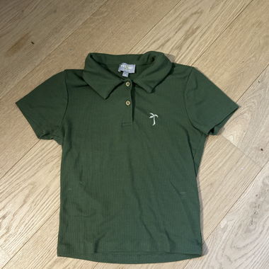 YES NO Ribbed Green Polo