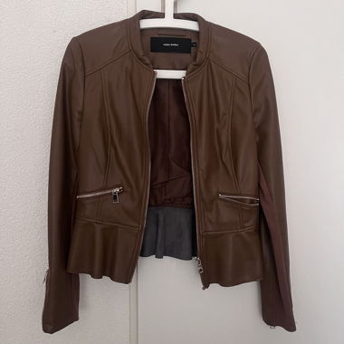 Braune Lederjacke Gr. XS Herbst Style