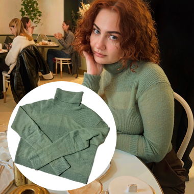 maglione dolcevita verde Weekday (S) con lana