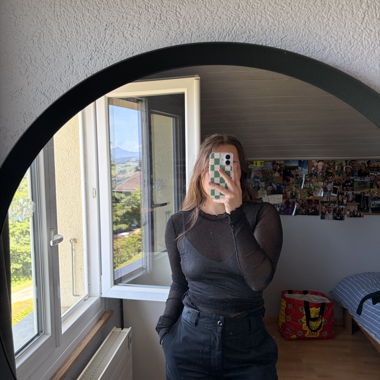 Black sheer sequin top