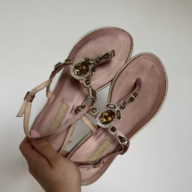 Glitzer Strass Sandalen / gr.37 / Zehentrenner