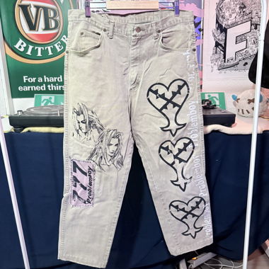 ProblemBoy grey jeans with heart print
