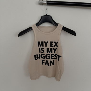 Beige Crop Top with Print