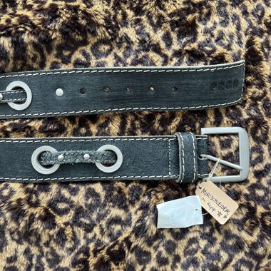 y2k/90s deadstock italian leather belt with oses