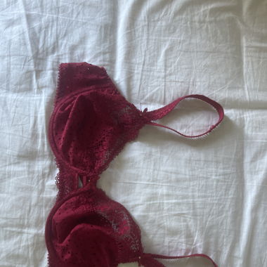 Red lace bra