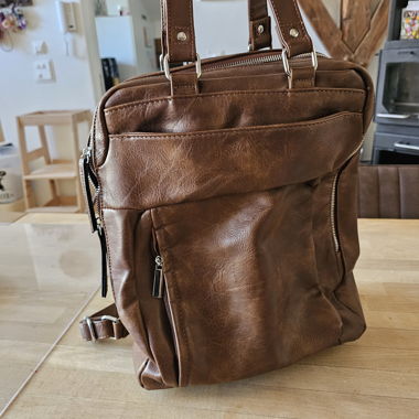 Zaino in pelle marrone