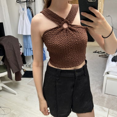 Textured Brown Top
