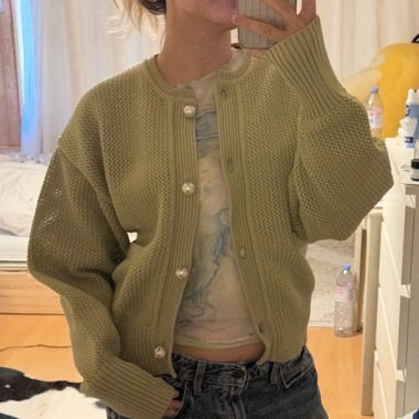 Green Knit Cardigan from Japan