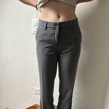 Pantalon tailleur gris chiné