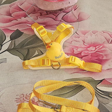 Harnais pour animal de compagnie jaune avec motif canard XS neuf