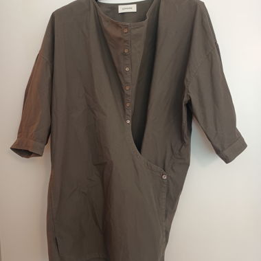 Robe portefeuille en coton Lemaire asymétrique
