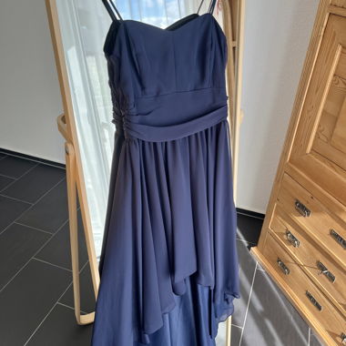 Ballkleid fliessender Chiffonrock navyblue
