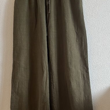 Pantalon en lin olive, taille S