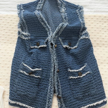 Gilet in maglia blu