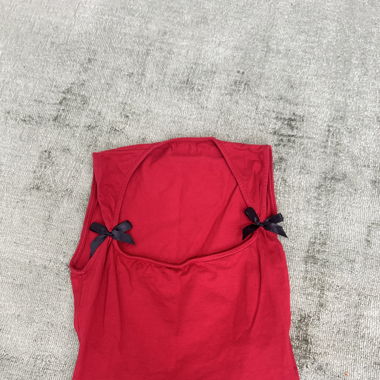 Red bow crop top