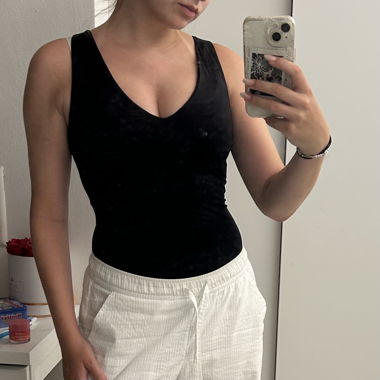 Black V-Neck Bodysuit