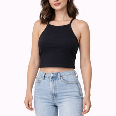 Schwarzes Crop Top