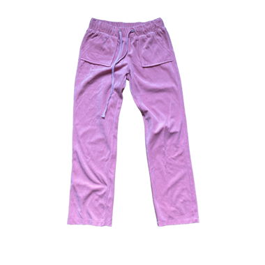 Pantaloni sportivi in velluto rosa