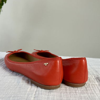Rote Tory Burch Ballerinas mit Schleife