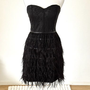 Short synthetic feather dress