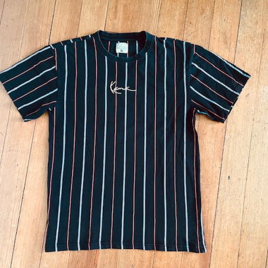 Kanye Oversized T-Shirt, black striped S
