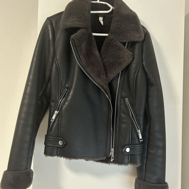 Kunst-Lederjacke mit Innen Fell