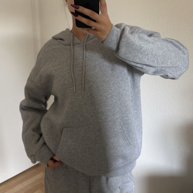 grey hoodie with backprint 